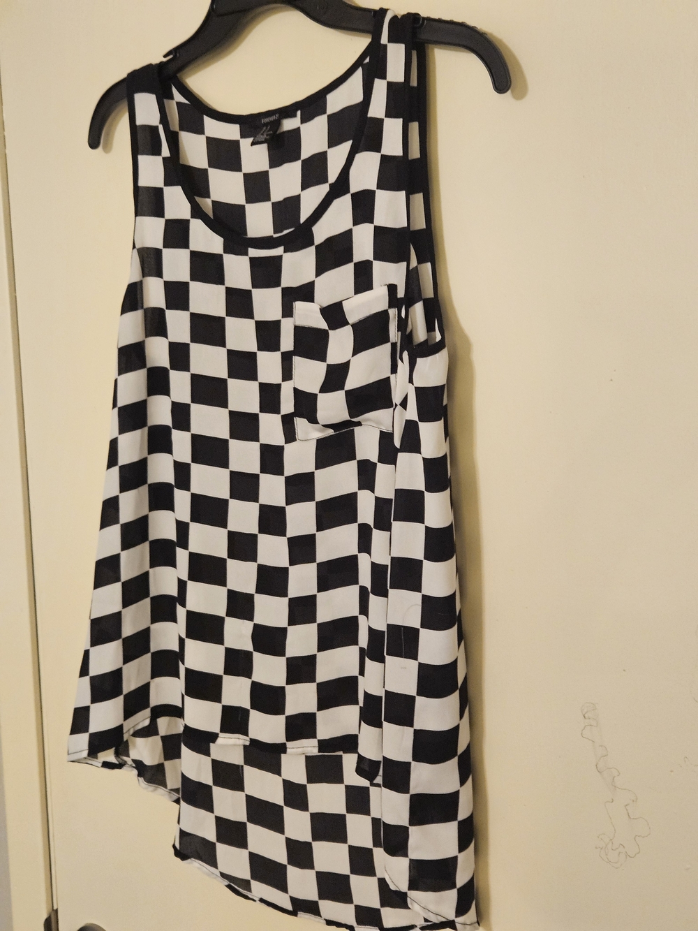Forever 21 Black and White Checkered Tank Top